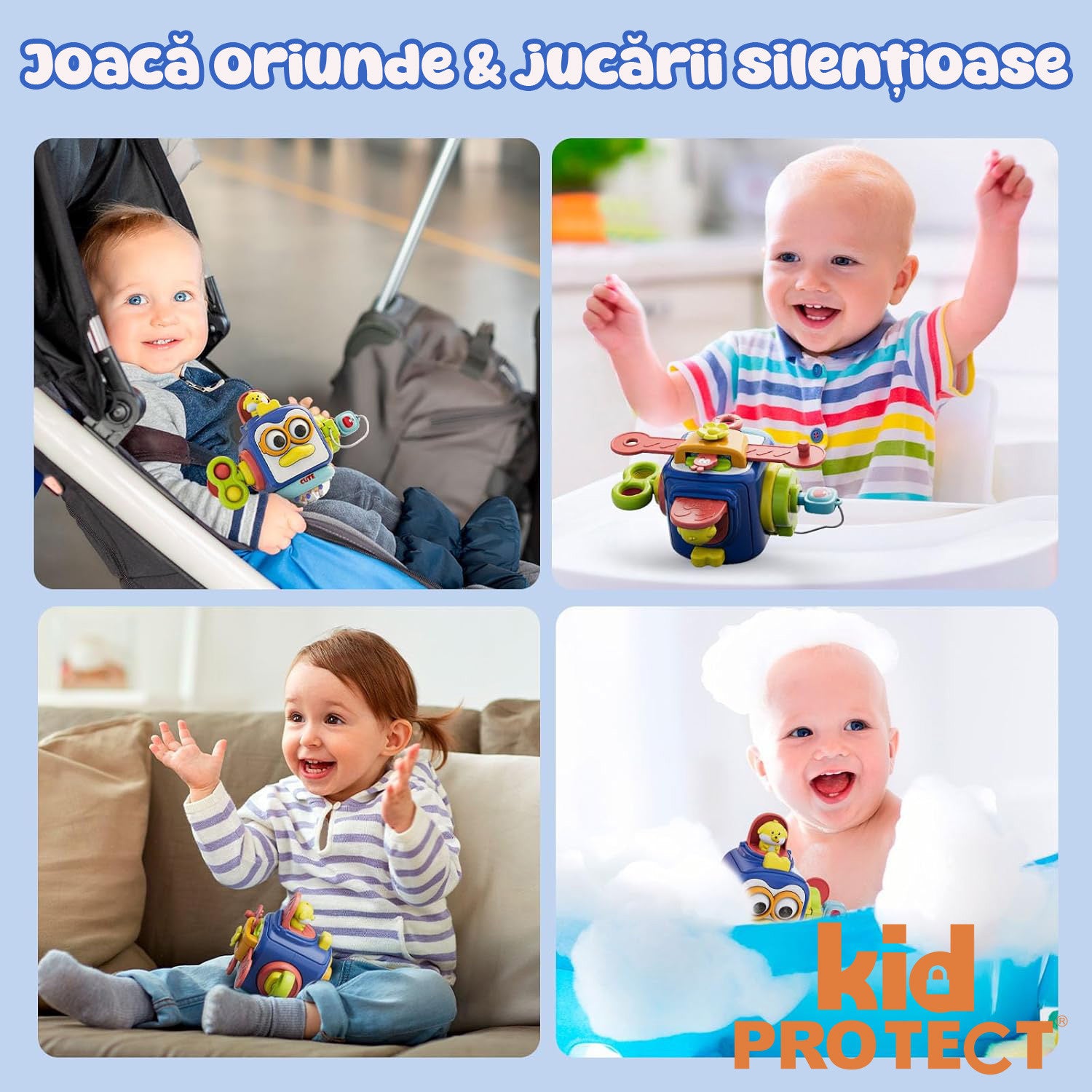 Jucarie Interactiva Bebelusi Montessori KidProtect Puzzle Box