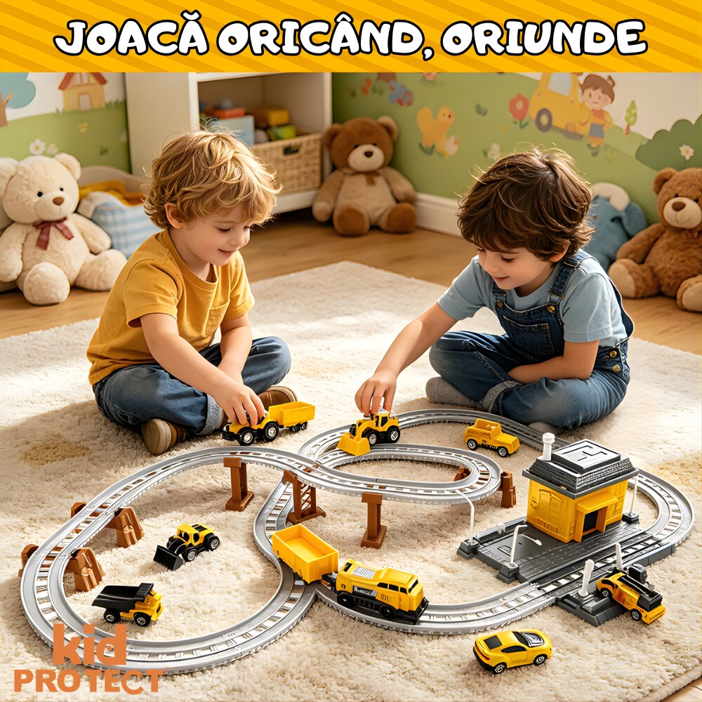 Circuit Trenulet de Jucarie Electric Pentru Copii KidProtect Constructo Train