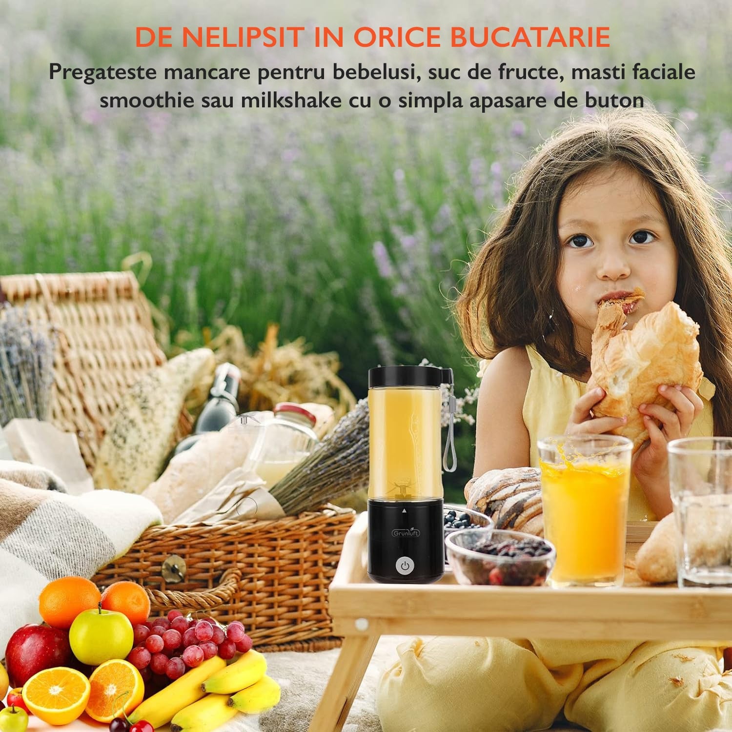 Mini Blender Electric, Grunluft® Easy Mix