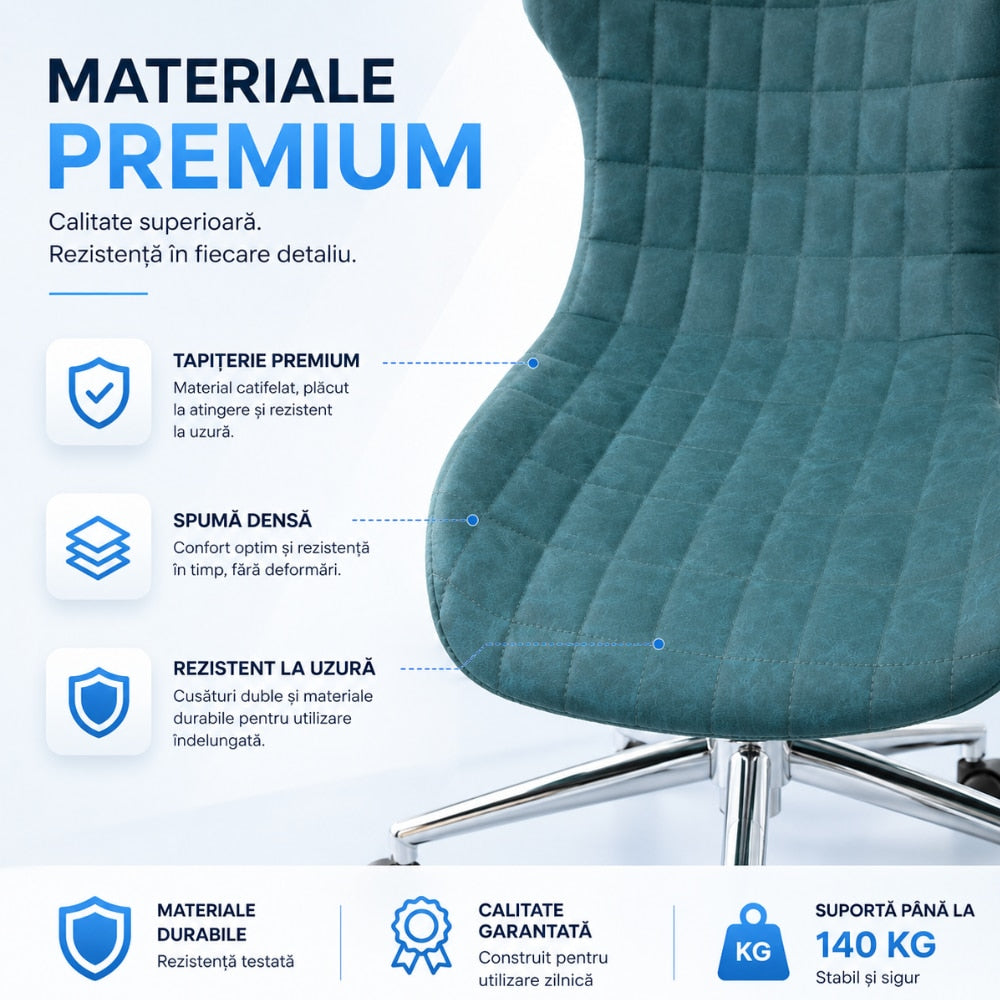 Set 2 Scaune De Birou KD Home OfficeGlide Nova 2, Albastru
