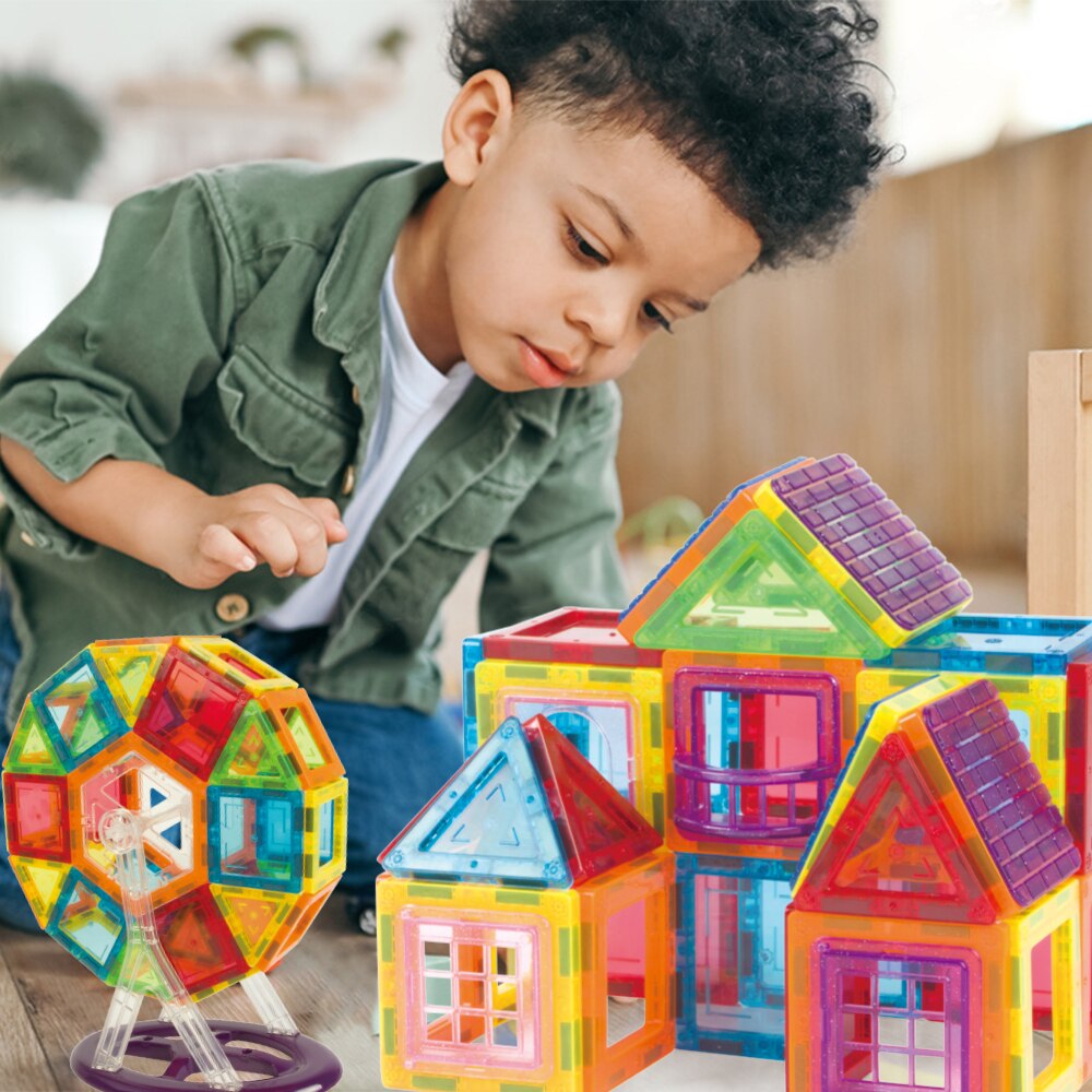 Set Constructie Blocuri Magnetice Copii KidProtect Mag Hero Big 70 buc