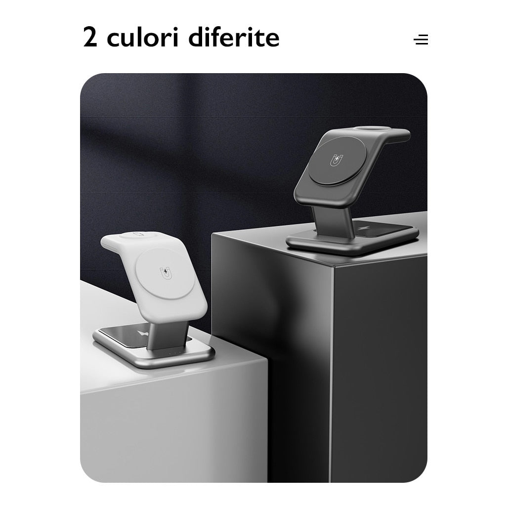 Incarcator Wireless 3 in 1 pentru iPhone Loowoko® Y10