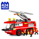 Set de Constructie cu Piese Tip Blocuri Constructie 424 Piese MiniBric RedFire Truck 3615