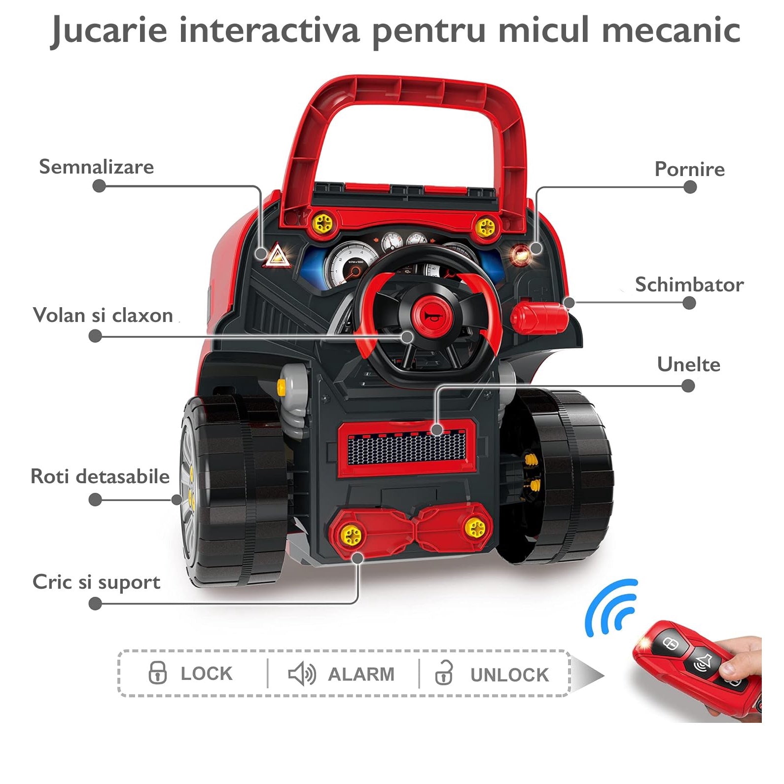 Set Reparatie Motor Auto Mecanic Copii Kidprotect® Engine Explorers, 62 Piese