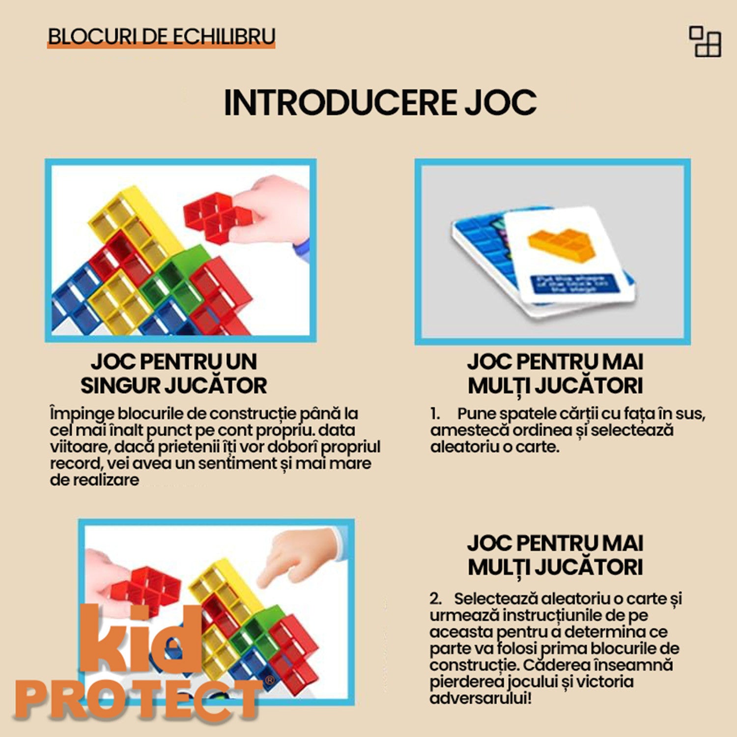 Jucarie De Echilbru Tip Joc Stivuire KidProtect Gravity Stackers