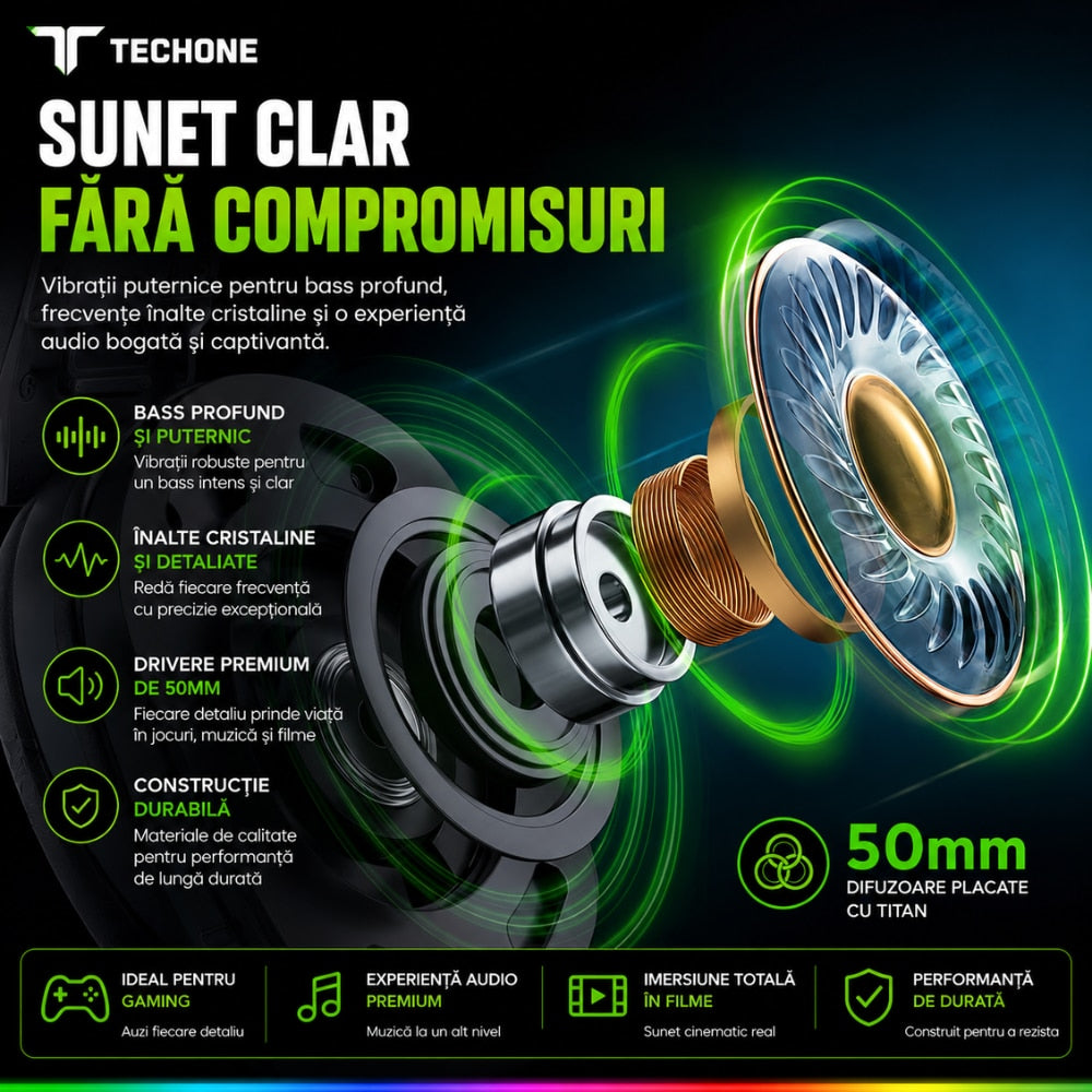 Casti Gaming Profesionale Wireless Techone StormWave
