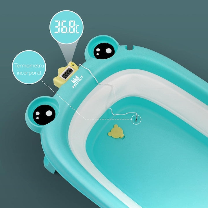 Cadita Bebelusi cu Pernuta KidProtect® Frogy Pliabila