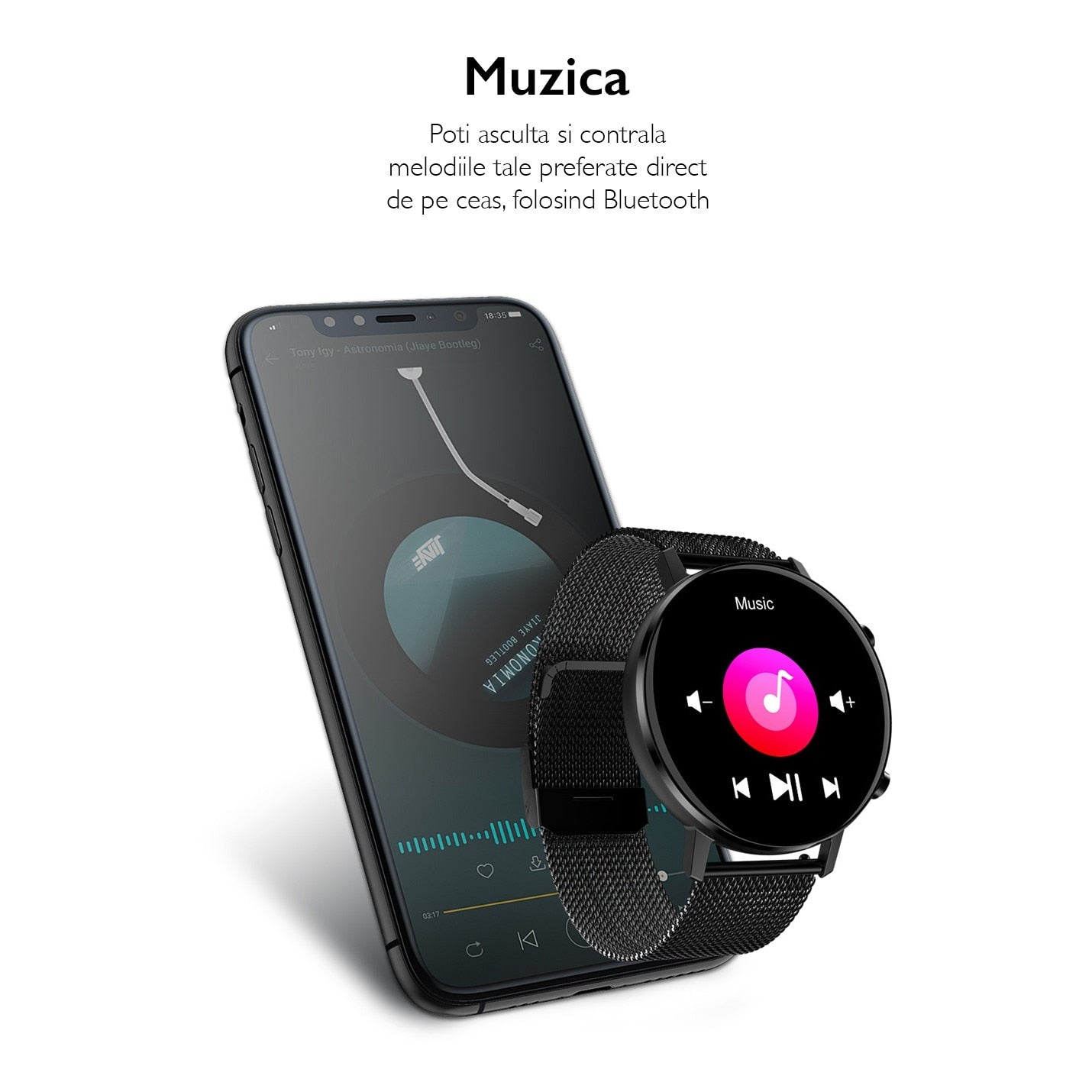 Ceas smartwatch TechONE™ DT96, Auriu