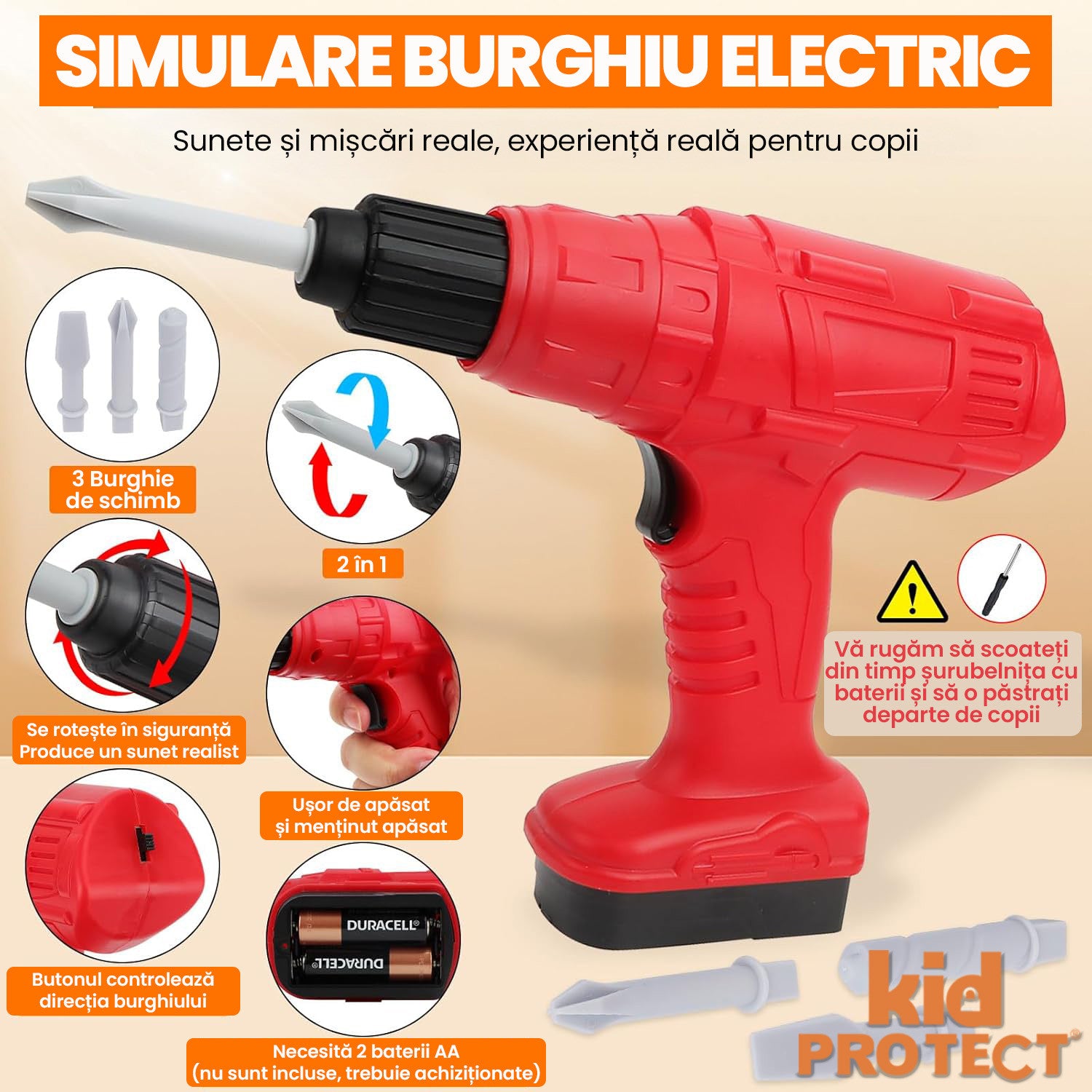 Trusa de Scule Copii 3 in 1 Kidprotect First Drill
