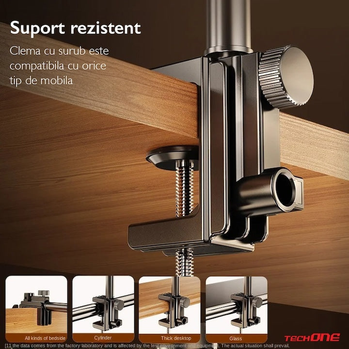 Suport Telefon Pentru Birou Techone® FlexDesk, Negru