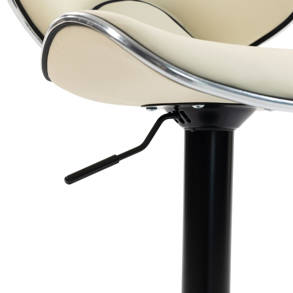 Set 2 x Scaun de Bar Inalt Cu Spatar KD Home Sky Vintage, Crem