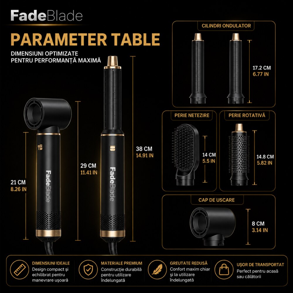 Uscator de Par 5 in 1 Multifunctional FadeBlade StyleFusion