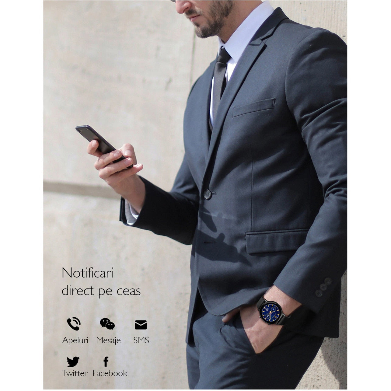 Ceas smartwatch TechONE™ DT96, Auriu