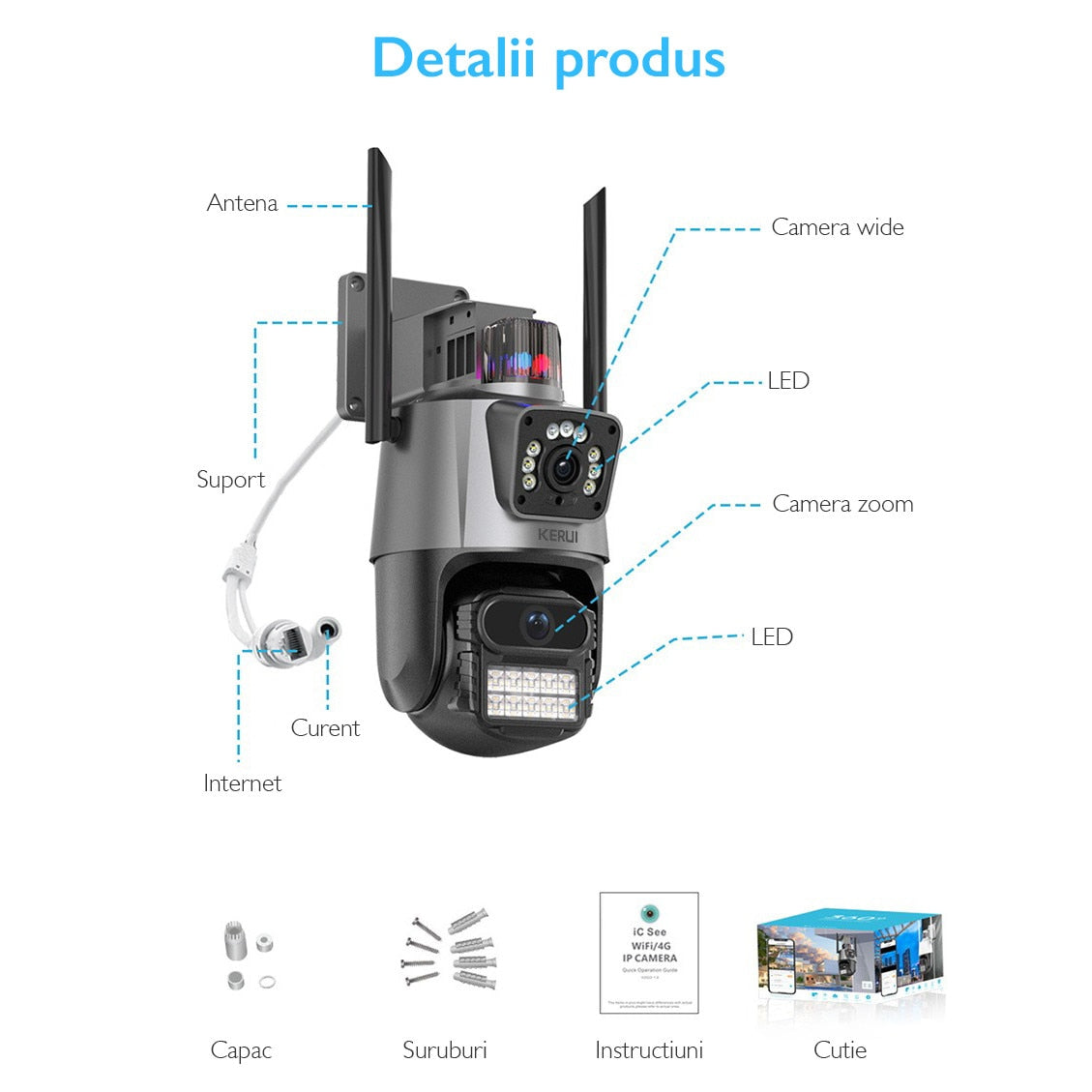 Camera de supraveghere dubla WIFI Loosafe® P11 Pro