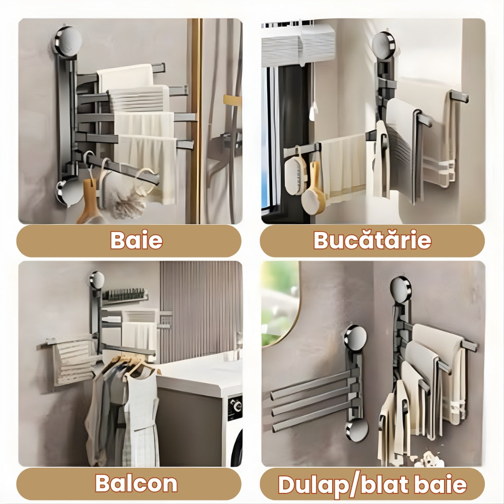 Suport Prosoape Pentru Baie si Bucatarie Topaqua FlexiTowel