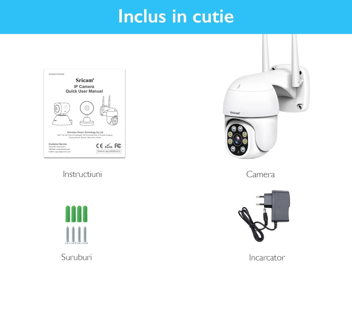 Camera De Supraveghere Video WIFI CCTV Sricam SP028 PRO